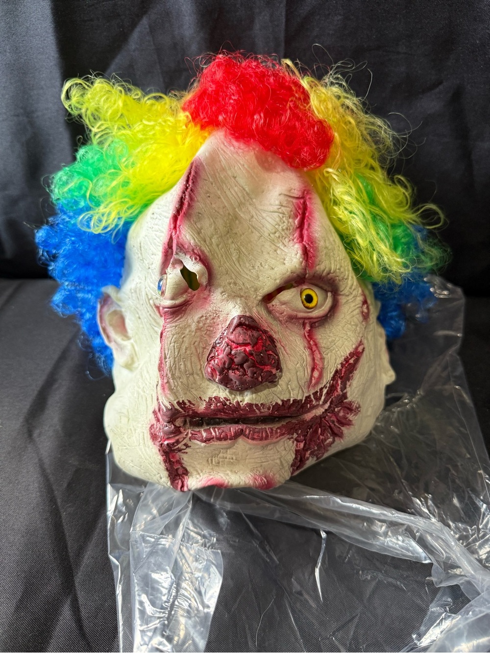 New Scary Rainbow Clown Mask - Distressed Horror Face Halloween Party